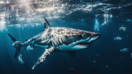 Fototapeta premium Dramatic Deep Sea Predator with Ambient Lighting