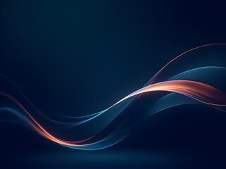 Obraz premium Abstract luxury glowing lines curved overlapping on dark blue background.