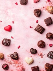 Obraz premium various chocolates background confectionery concept