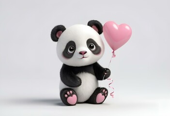 Naklejka premium panda with heart