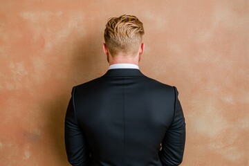 Man in Black Suit from Behind