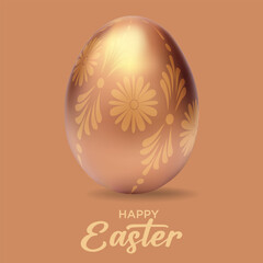 Easter egg. Vector gold Easter egg. Golden eggs. Gold egg. Golden eggs vector illustration. Spring golden egg. Happy Easter golden egg. Vector painted eggs. Realistic eggs. Easter golden decoration