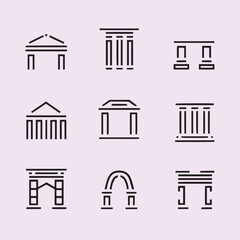 Unique architecture element Creative architecture line art vector