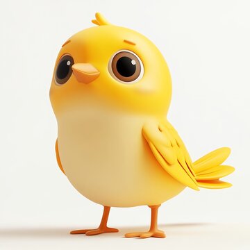 recommend clip art: Adorable Baby Bird Cartoon 3d Render Cute Yellow Chick Image