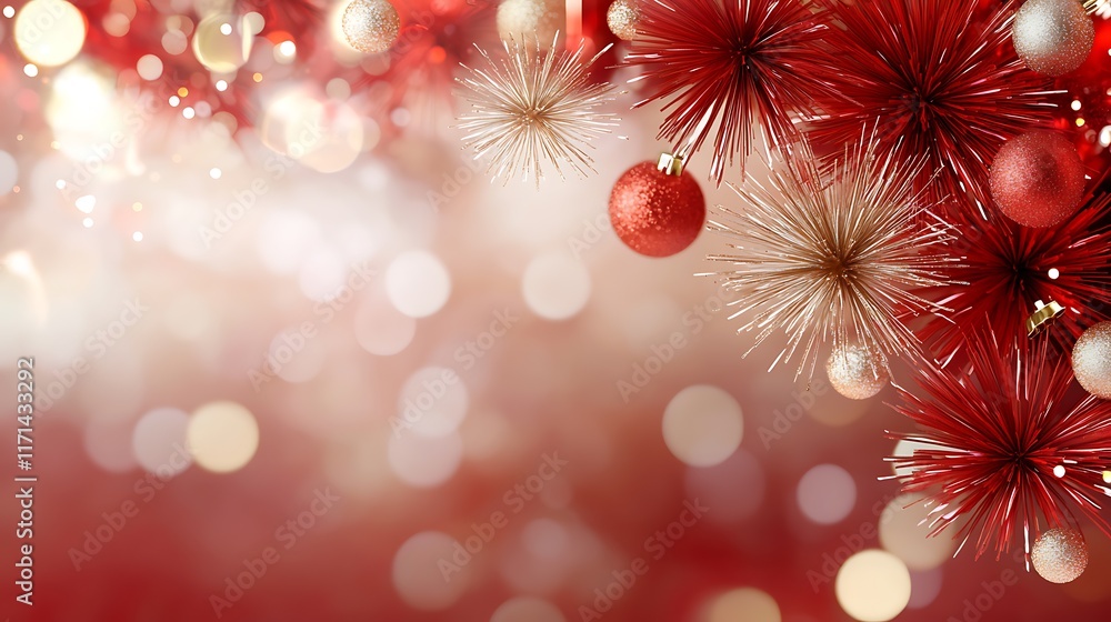 Aufkleber dazzling burst of red and gold fireworks lighting up the night sky creating a mesmerizing display of