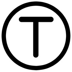 T letter, T, alphabet, icon, font