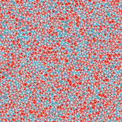 Minimal geometric background. Rounded solid shapes in frames. Tiny triangles size. Multicolored style. Repeatable pattern. Modern vector tiles. Seamless vector illustration.