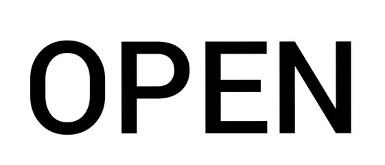 Open, open text, open text on white background, text