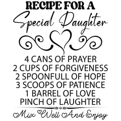 Recipe for a special daughter