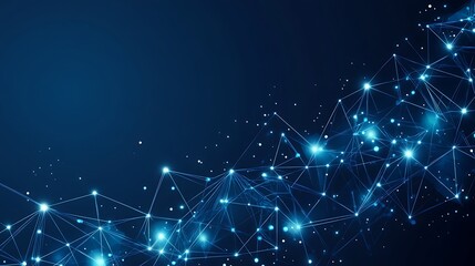 Abstract Network Connecting Glowing Blue Nodes