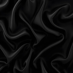 Obraz premium Processed collage of smooth elegant wavy deep black silk cloth fabric material texture. Background for banner, backdrop or texture for 3D mapping