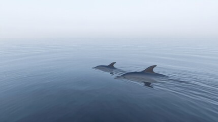 Obraz premium Serene Mammals Swimming in Calm Clear Water
