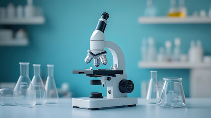 Scientific Innovation: Microscope and Glassware in Laboratory R&D