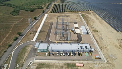 Solar farm substation utility scale