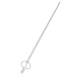 Anggar sword continuous line. Continuous one line drawing anggar sword. Sport, fight  concept. Single line drawing