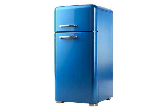 Modern blue refrigerator with sleek design
