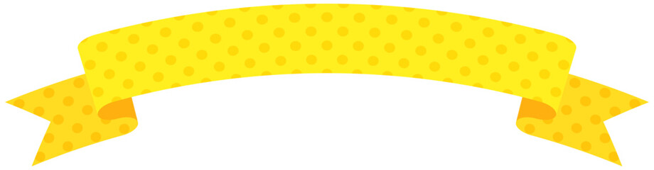 Vector illustration of Simple Curved ribbon with dot pattern 2 (yellow)