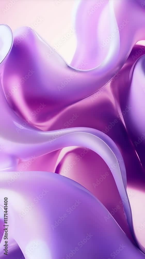 Poster fluid abstract motion background featuring smooth transitions in shades of purple and pink with gent