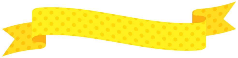 Vector illustration of Simple Curved ribbon with dot pattern 6 (yellow)