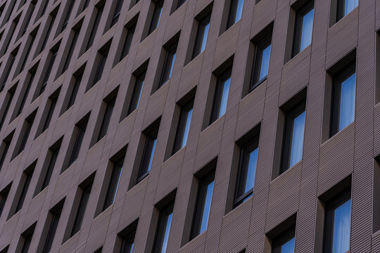 Geometric patterns on modern building facade