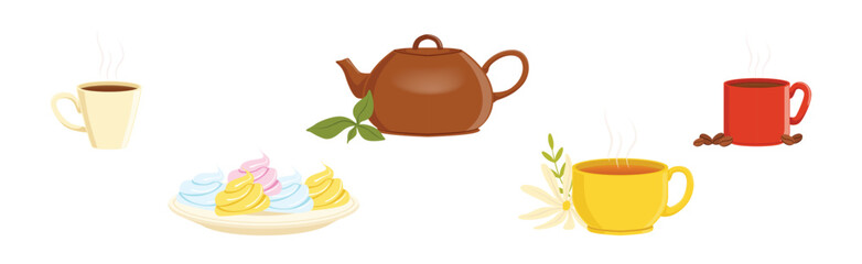 Tea and Coffee Brewing and Preparation Vector Set