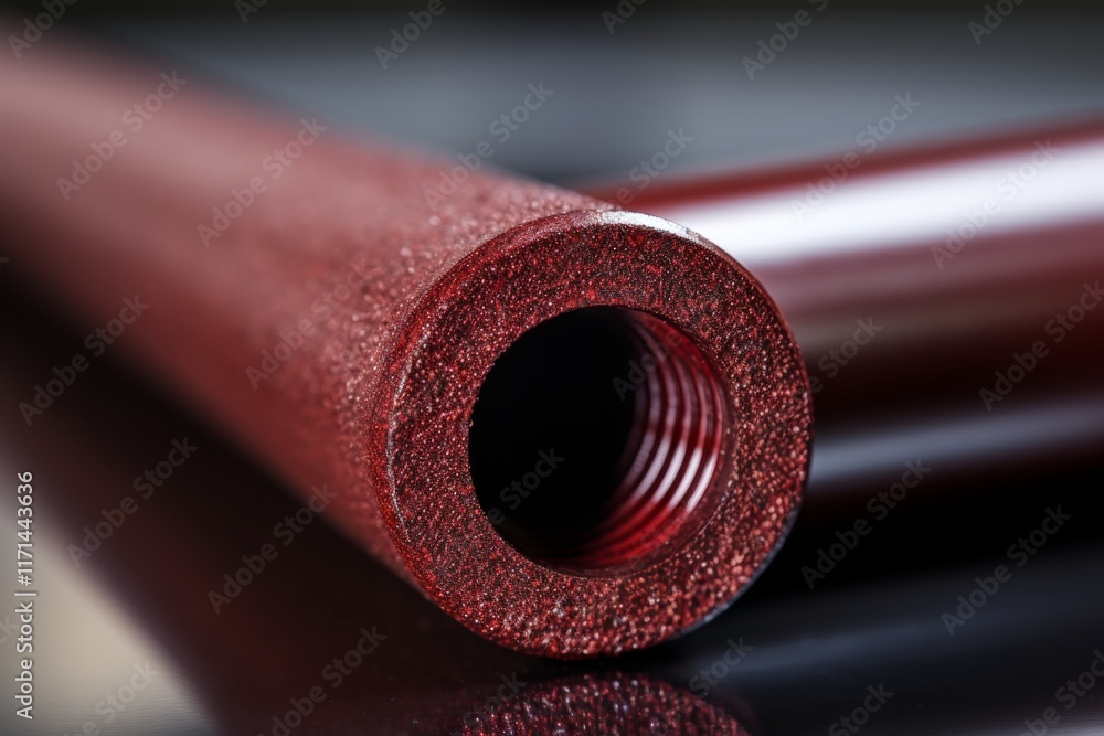 Aufkleber close up view of brake pipe highlighting texture and color against a neutral technical background