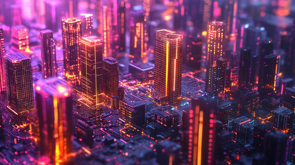 Fototapeta premium Smart Digital City Connections Powered by 5G Networks and Social Media