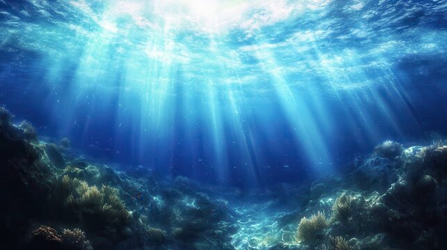 Sunlight Filtering Through Coral Reef Waters