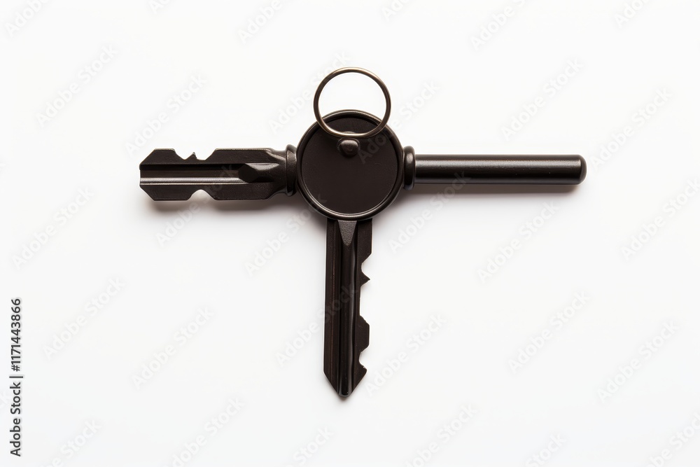 Aufkleber sleek minimalist key design elegant keychain on white background highlighting modern simplicity