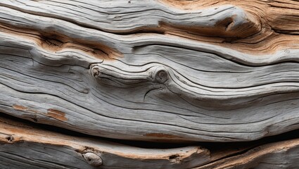 Rustic Textured Driftwood in Gray and Brown Tones