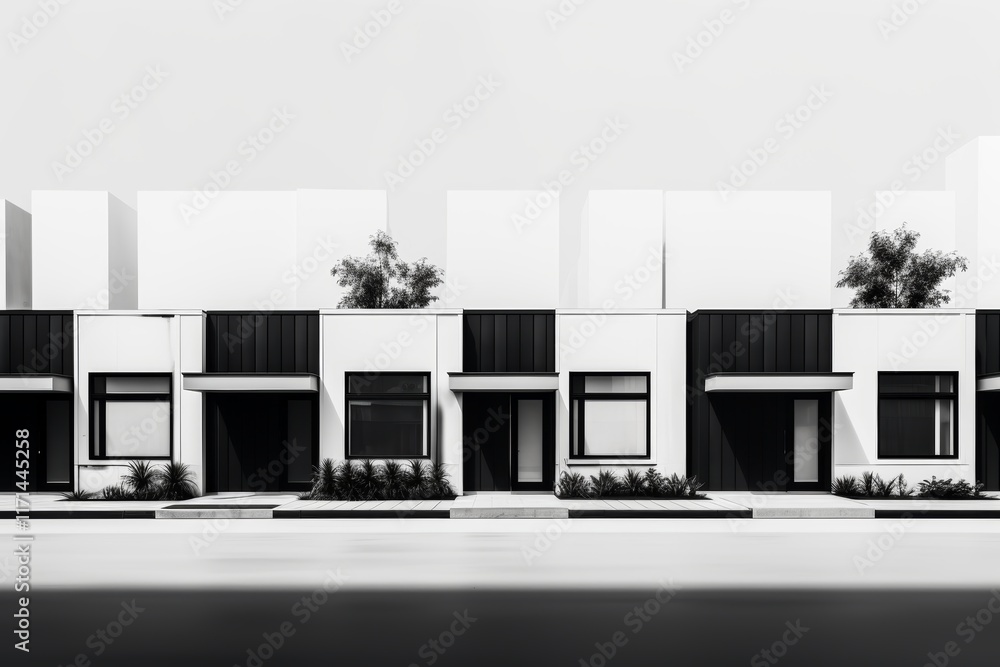 Poster Sleek minimalist home design emphasizing clean lines and simplicity in architecture