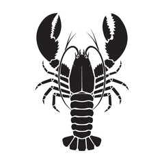 Lobster silhouette vector illustration
