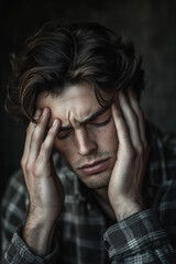man with headache
