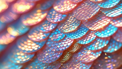 Iridescent Shimmering Fish Scales Close-up