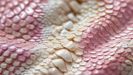Fototapeta premium Textured Reptile Skin in Pink and Cream