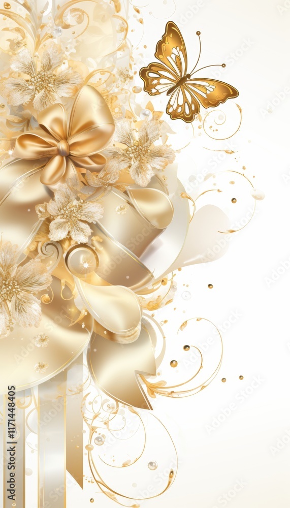 Poster elegant card display with textured white background and bright accent for text space