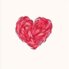 Romantic Red Heart Illustration with Rough Strokes for Valentine&rsquo;s Day Wedding or Love Design Vector






