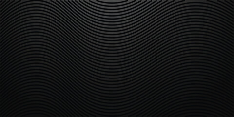 Abstract diagonal lines striped black and gray gradient background and texture for your business. Dark neutral background for wide banner, Black metallic abstract background.