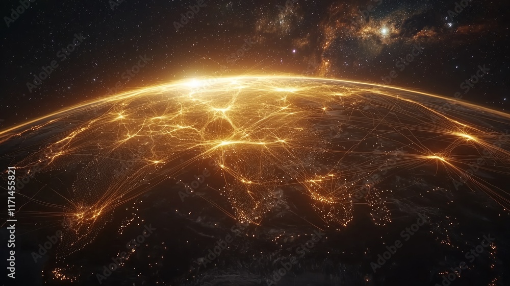 Poster global connectivity and technology network visualization