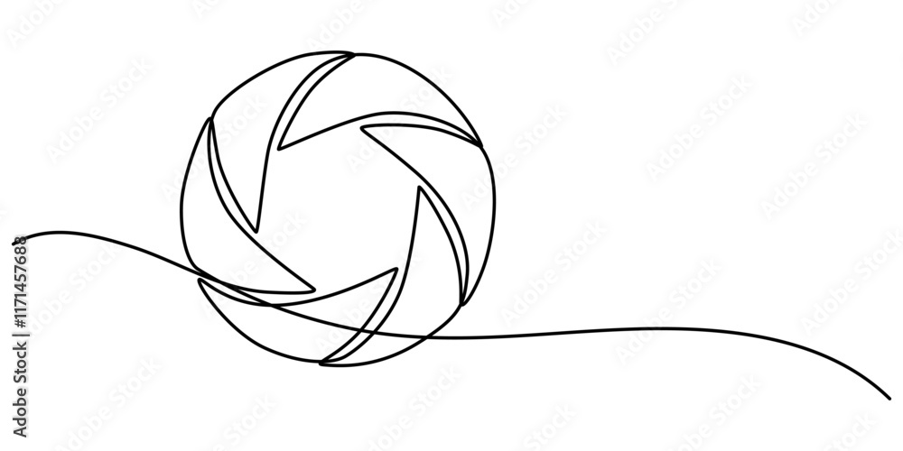 Poster Camera shutter icons, Camera lens icon line continuous drawing vector. One line Camera lens icon vector background. Aperture of the cameray icon. Continuous outline of a Camera shutter icon. pro one. 