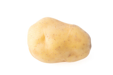 Gennevilliers, France - 01 02 2024: Still life. Close up of a potato on a white background.