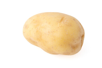 Gennevilliers, France - 01 02 2024: Still life. Close up of a potato on a white background.