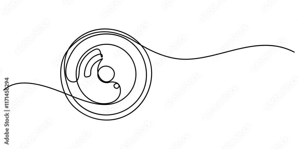 Poster Camera shutter icons, Camera lens icon line continuous drawing vector. One line Camera lens icon vector background. Aperture of the cameray icon. Continuous outline of a Camera shutter icon. pro one. 