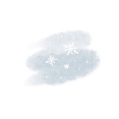 snowy sky with soft snowflakes and light winter shades. 