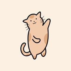 Cat Vector Doodle Illustration, Doodle of a Cat Vector Graphic