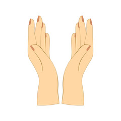 Cartoon human hands icon isolated on white background. Vector illustration. Not AI generated