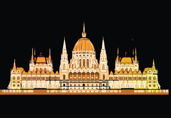 Naklejka premium hungarian parliament building