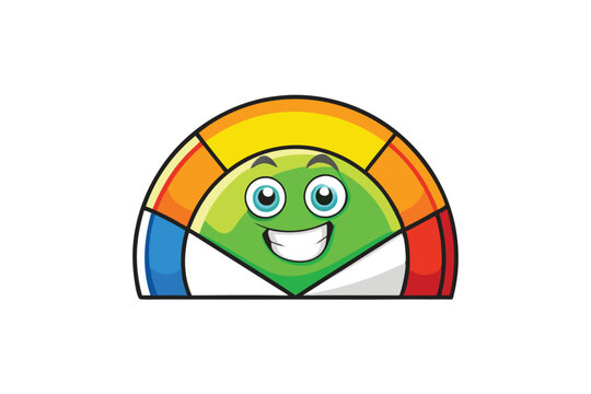 Creative satisfaction level meter with bright and dynamic colors, symbolizing customer feedback, performance evaluation, or progress tracking
