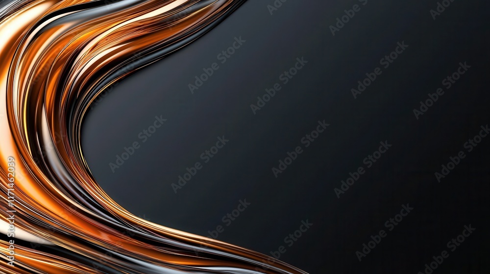 Aufkleber fluid wave design abstract art digital creation dark background