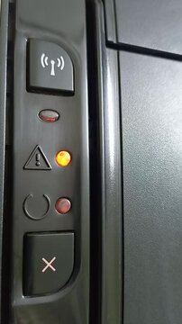 The lights on the control panel indicates the printer machine or printer. Light on and off. Attention light.